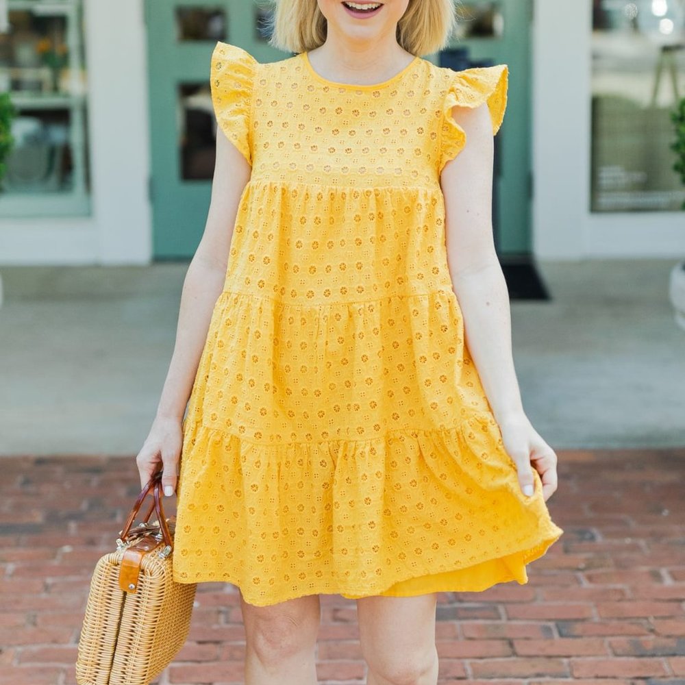 English Factory Eyelet Tiered Dress